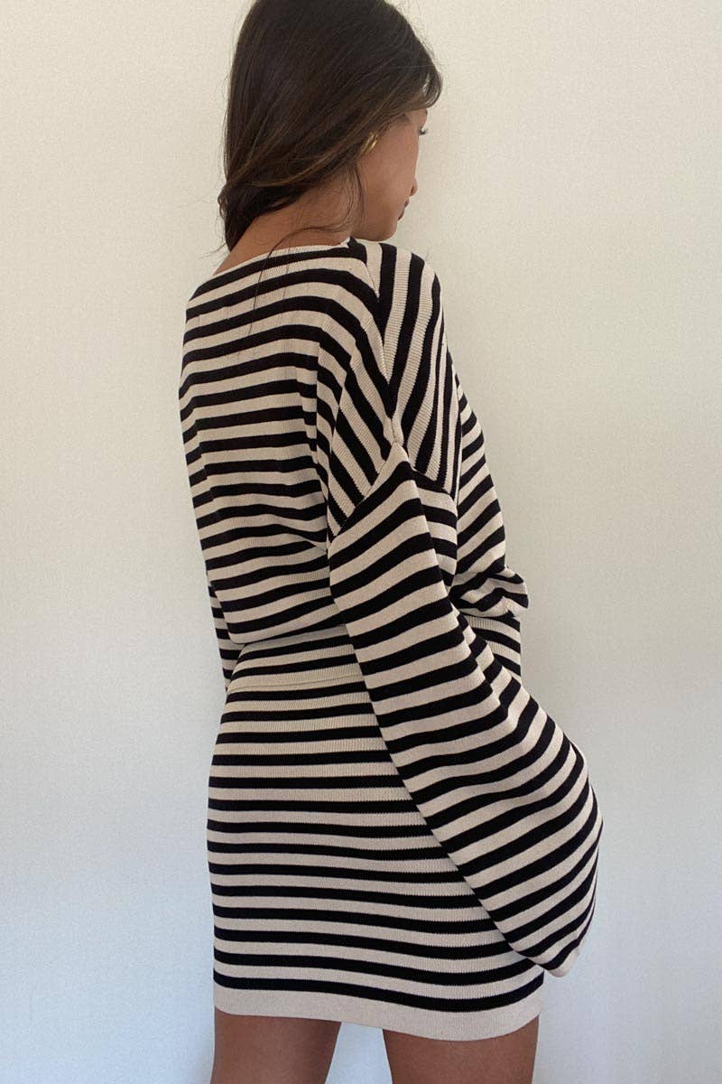 Nina Knitted Bell Sleeves Top And Skirt
