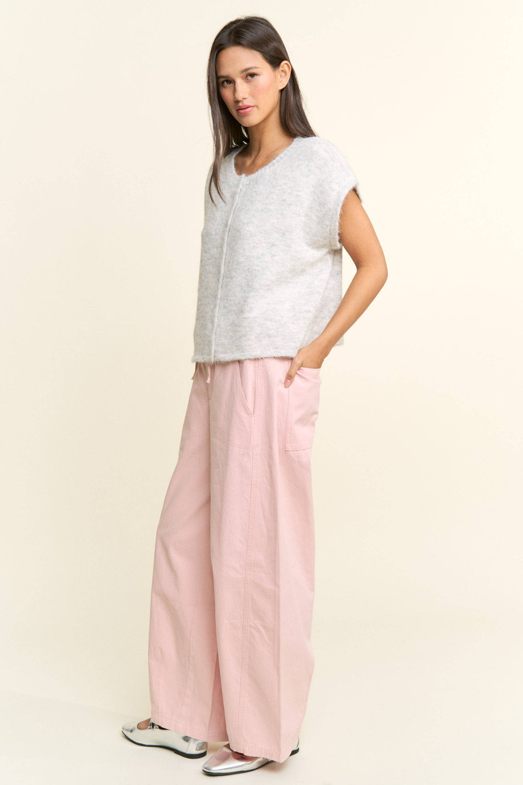 Betsy Button-Front Knit Top
