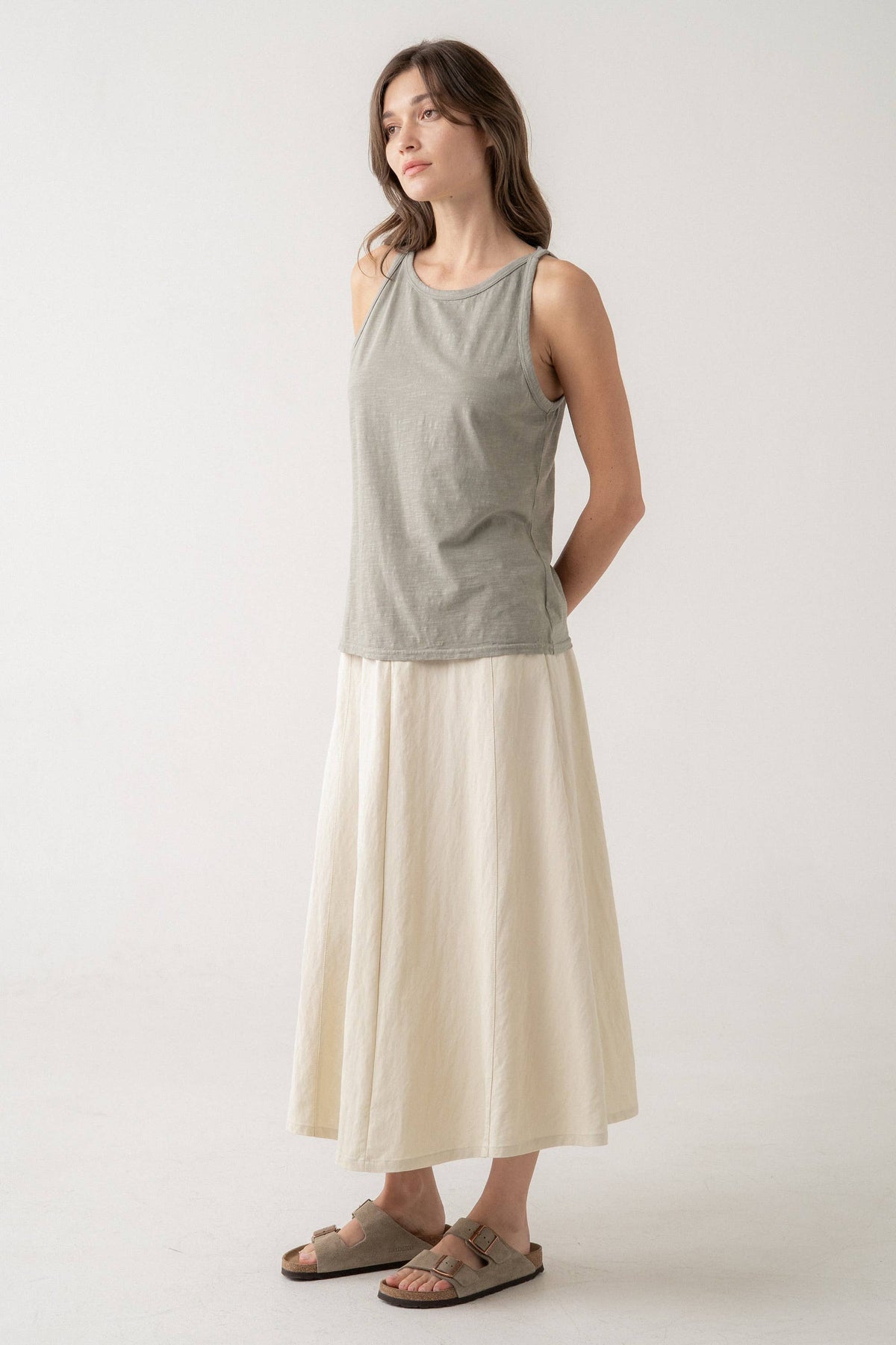 Ava A-line Midi Skirt