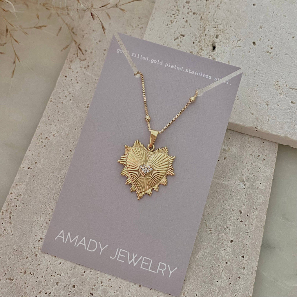 Amor Heart Pendant - 18k Gold Filled