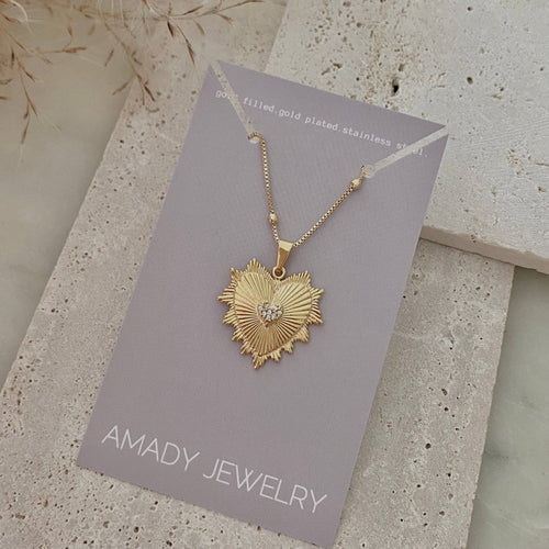 Amor Heart Pendant - 18k Gold Filled
