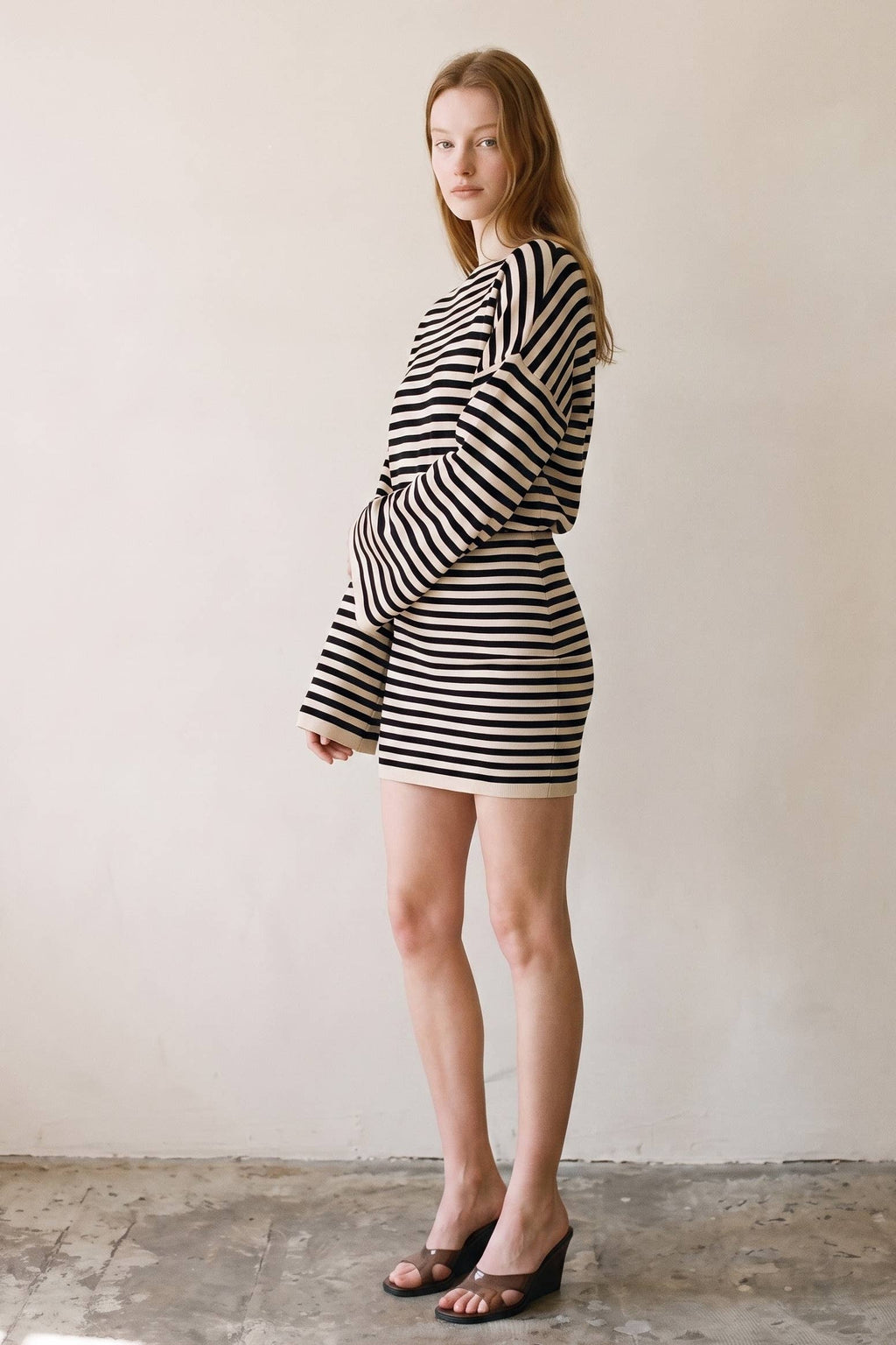 Nina Knitted Bell Sleeves Top And Skirt