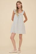 Penelope Embroidered Lace Ruffle Mini Dress