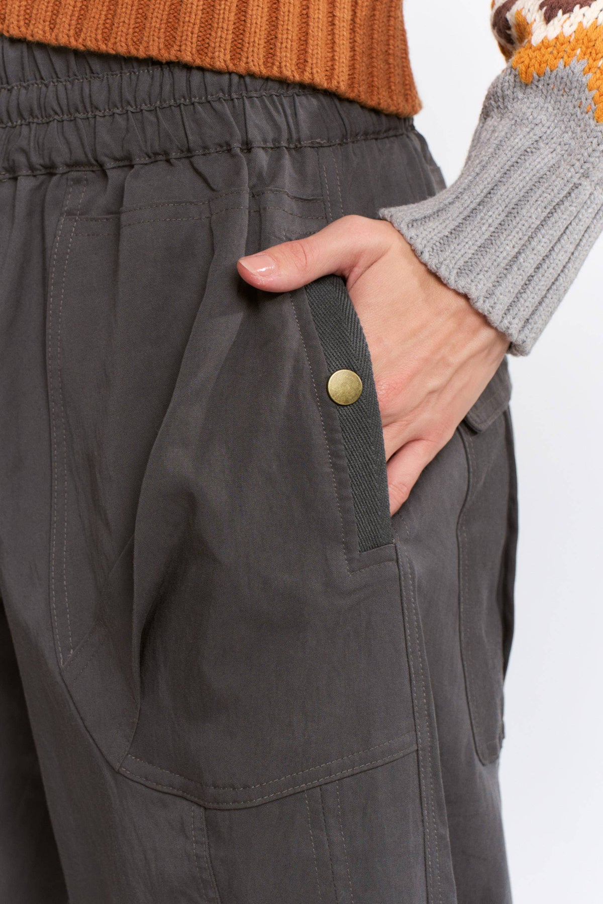 Camila Cargo Pants - Charcoal
