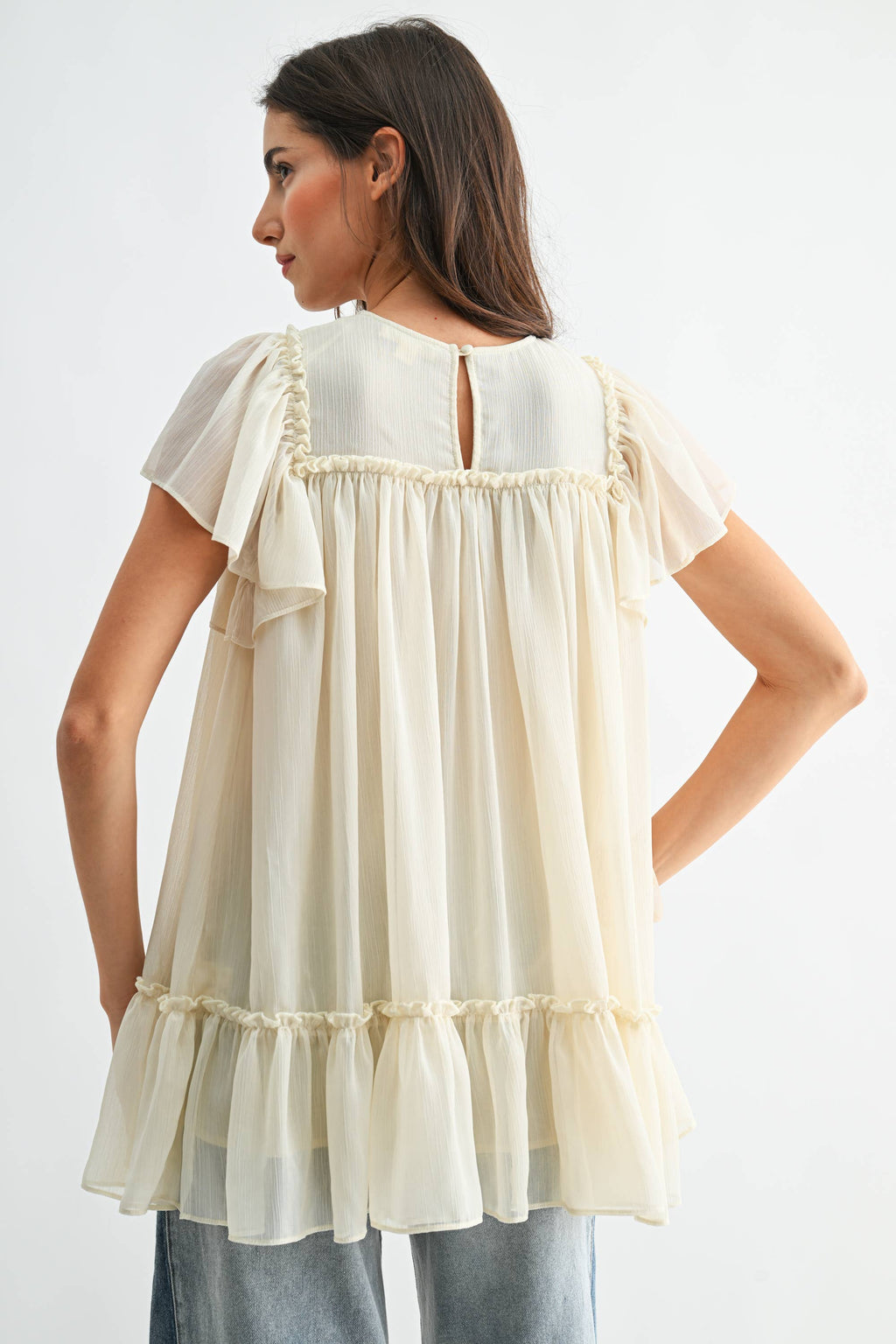 Liliana Lace Yoke Blouse