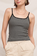 Striped Cami Top with Built-in Bra