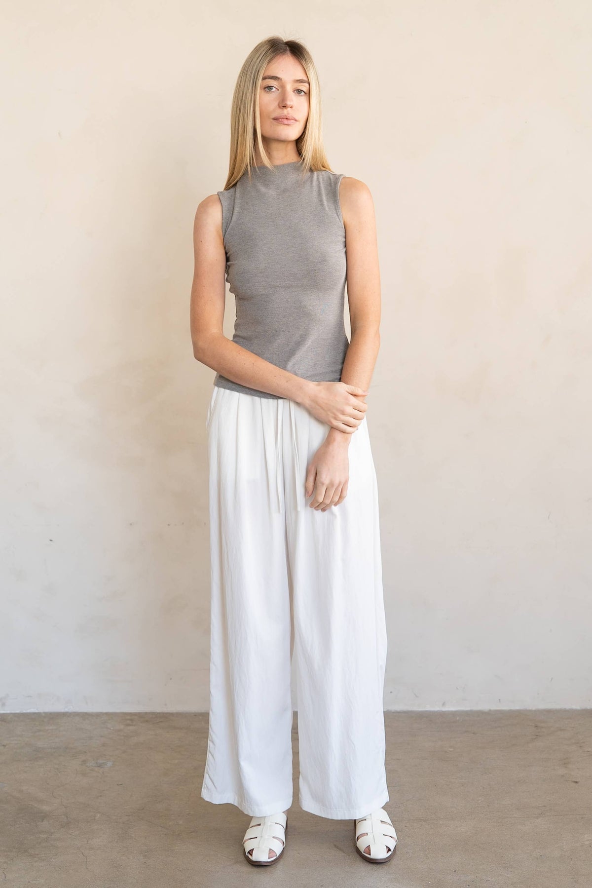 Mia Mock Neck Rib Top