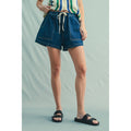 Delfina Drawstring Denim Shorts
