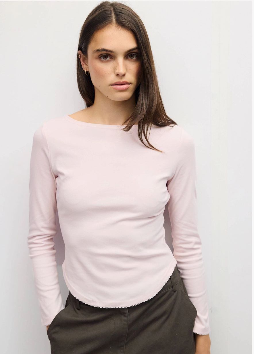 Janel Top - Wide neck baseball tee