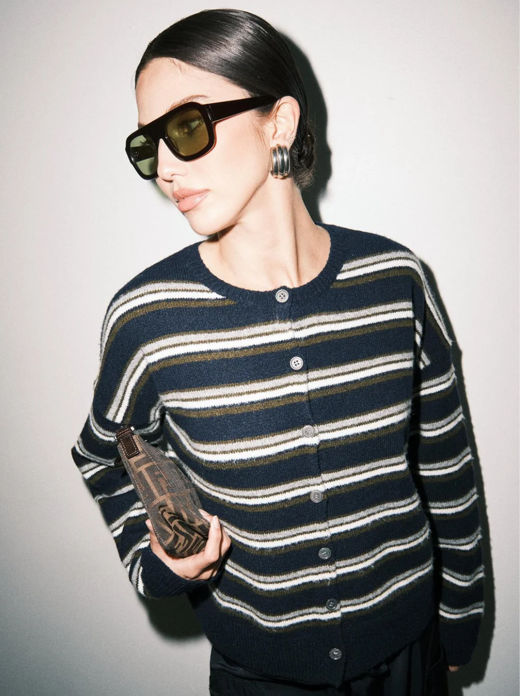 Blythe Navy Striped Cardigan
