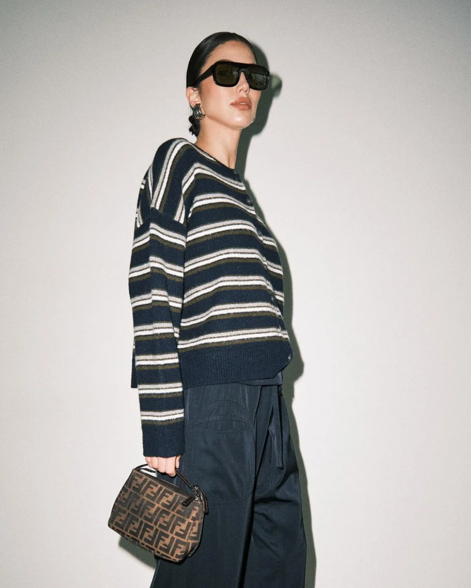 Blythe Navy Striped Cardigan