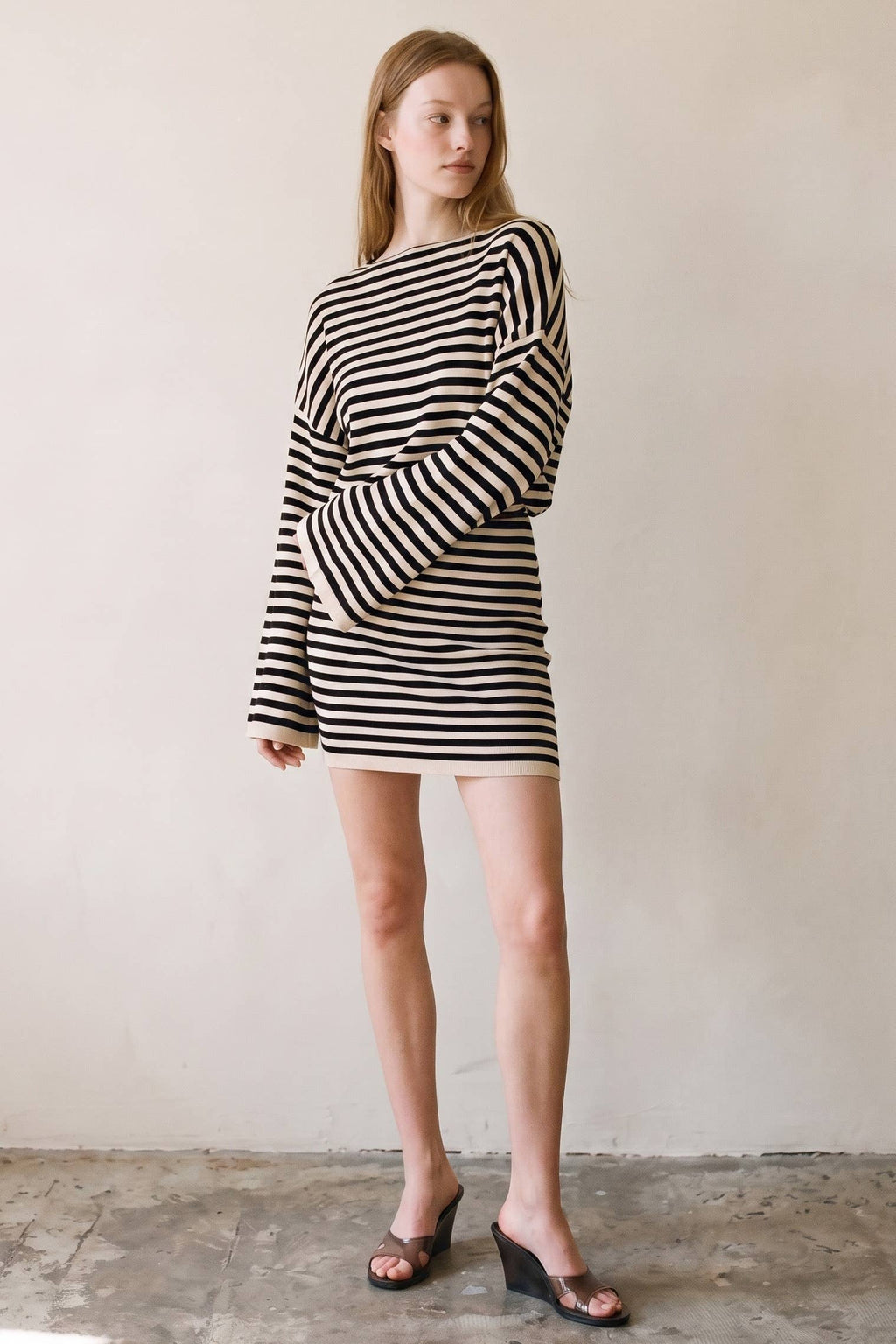 Nina Knitted Bell Sleeves Top And Skirt