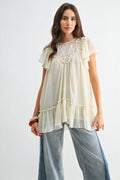 Liliana Lace Yoke Blouse