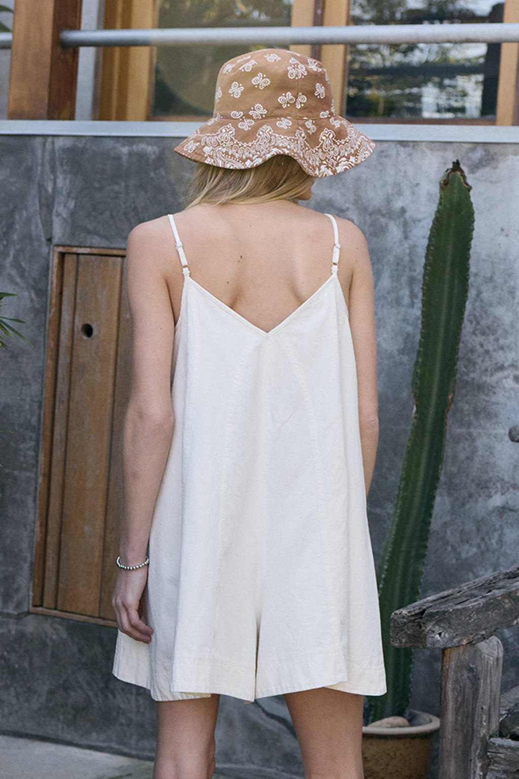Carmen Flared Cotton Mini Cami Romper