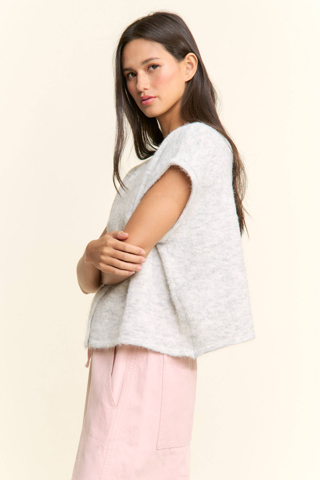 Betsy Button-Front Knit Top