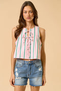Sloane Stripe Tie Top