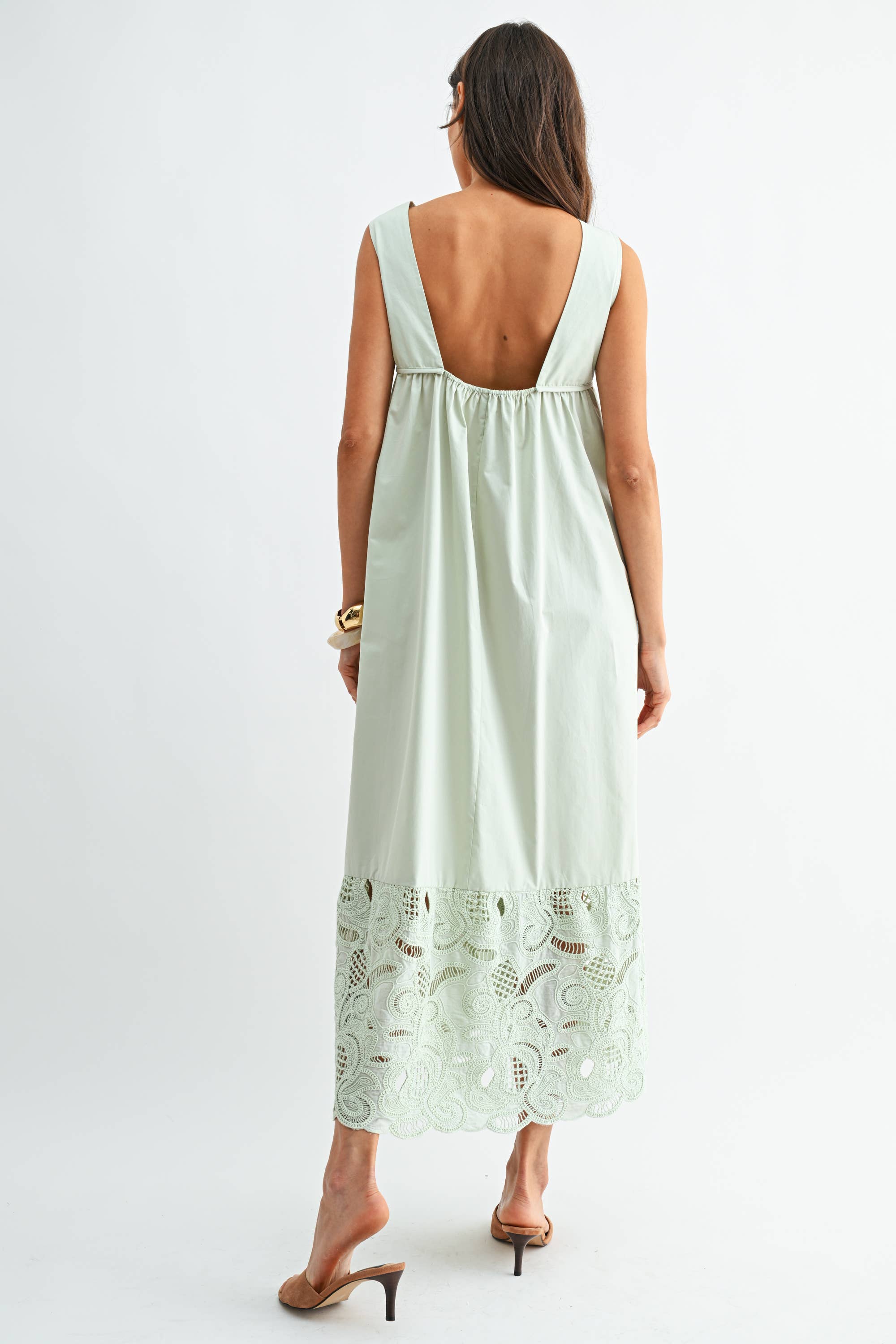 CJD26364 BOHO MAXI DRESS WITH LACE DETAILS